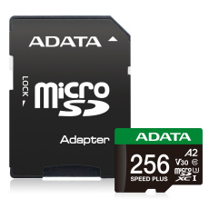 ADATA 256GB MicroSDXC UHS-I U3 V30 + adapter ADATA 256GB MicroSDXC UHS-I U3 V30 + adapter