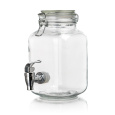 láhev 2200ml skleněná s kohoutkem, kov.víčko