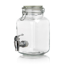 láhev 2200ml skleněná s kohoutkem, kov.víčko láhev 2200ml skleněná s kohoutkem, kov.víčko
