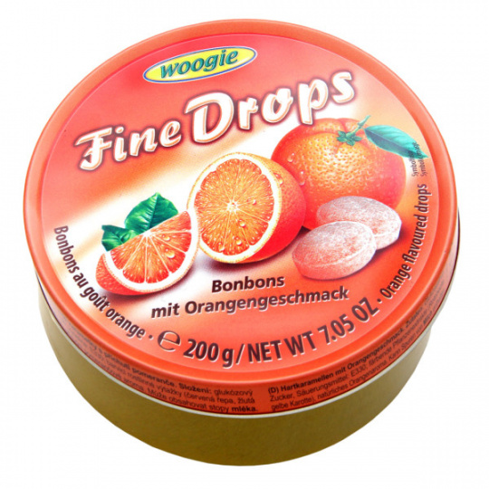 Fine Drops Pomeranč Bonbony 200g