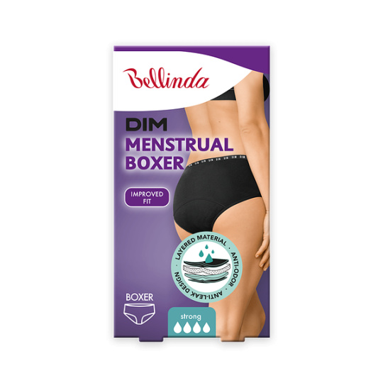 MENSTRUAL BOXER STRONG - Noční i denní menstruační kalhotky (boxerky) - černá