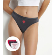 DIM LES POCKETS COTTON SLIP 3x - Dámské bavlněné kalhotky 3 ks - černá - bílá - červená