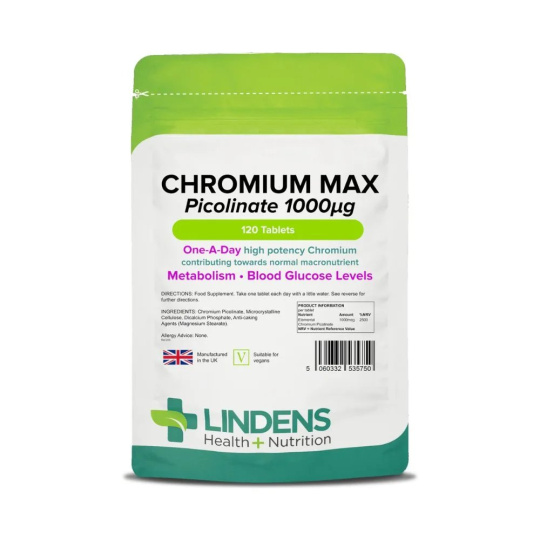 LINDENS Health + Nutrition Chrom pikolinát Max 1000 μg, 120 tablet>