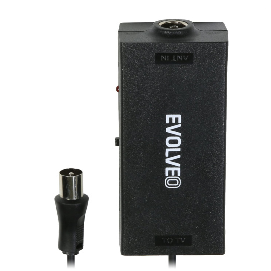 EVOLVEO Amp 1, anténní zesilovač FM/DAB+/DVB-T2, filtr LTE,4G,5G