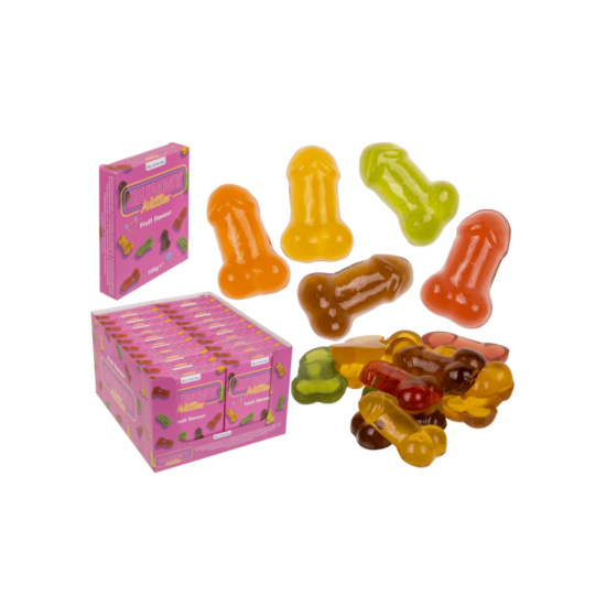 Gumové bonbony ve tvaru penisu - ovocné želé Willy gummy, 100 g