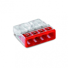 WAGO svorka krabicova 4x0.5-2.5 mm2 transp/cervena Kód:2273-204/25 bal.25ks