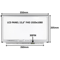 LCD PANEL 15,6'' FHD 1920x1080 30PIN MATNÝ IPS / BEZ ÚCHYTŮ