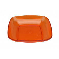 Průhledná plastová miska na potraviny IRAK 700ml - Oranžová (19x19x3,5cm)