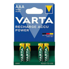 baterie mikrotužková AAA LR03 dobíjecí 1000mAh/500 cyklů (4ks) VARTA