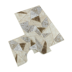 Koupelnová sada předložek 3D 60x100+60x50cm Mramorová dlažba béžová Koupelnová sada předložek 3D 60x100+60x50cm Mramorová dlažba béžová