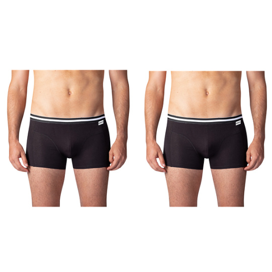 COTTON STRETCH BOXER 2x - Dvojbalení bavlněných boxerek - černá