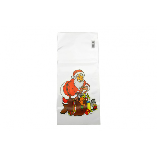 Vánoční taška dětská, celofánová - Pytel plný dárků a Santa
