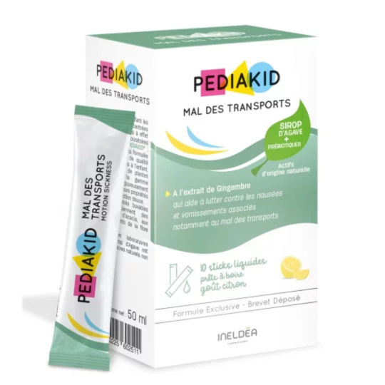 Pediakid Lehké cestování – přírodní sirup na pro děti na žaludek (citronová příchuť), 10 x 5 ml sáčků>
