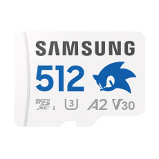 Samsung micro SDXC 512GB PRO plus Sonic + SD/micro SDXC/512GB/UHS-I U3 / Class 10/+ Adaptér/Bílá Samsung micro SDXC 512GB PRO plus Sonic + SD/micro SDXC/512GB/UHS-I U3 / Class 10/+ Adaptér/Bílá