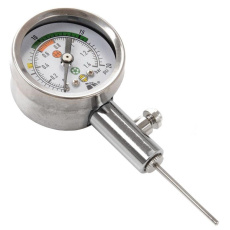 Měřič tlaku míčů - budík chrom HS001