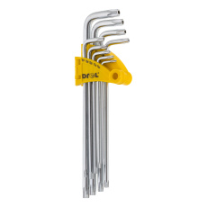 klíč TORX prodloužený T10-52 sada 9díl. DREL klíč TORX prodloužený T10-52 sada 9díl. DREL