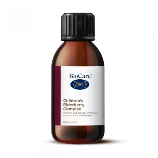 Biocare Children's Elderberry Complex, dětský sirup z černého bezu, komplex na imunitu, 150 ml>