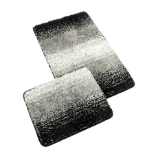 Koupelnová sada předložek SILVER 60x100+60x50cm šedá/černá Koupelnová sada předložek SILVER 60x100+60x50cm šedá/černá
