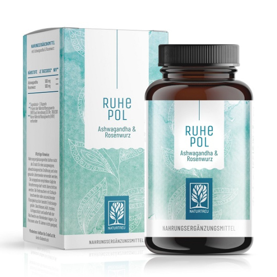 Naturtreu Ashwagandha & Rhodiola rosea pro klidnou duši, 120 vegan kapslí>