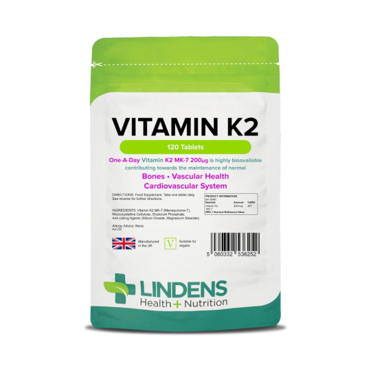 LINDENS Health + Nutrition Vitamín K2 200 µg, 120 tablet>