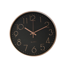 hodiny nástěnné pr.30cm,3D ciferník,PH,sklo,kov RŮŽ-ZLA/ČER