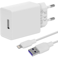 OBAL:ME Cestovní Nabíječka USB-A 10W + USB-A/Lightning Kabel 1m White