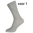 Pánské ponožky 5074 světle šedé vzor 1