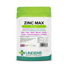 LINDENS Health + Nutrition Zinek Max (+Měď & Vitamín C), 90 tablet>