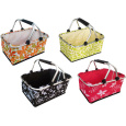 košík nákupní skládací obdél. 48x28x24cm Al+polyester mix barev