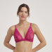 DIM ROMANCE TRIANGLE WIREFREE BRA - Dámská krajková podprsenka bez kostic - červená