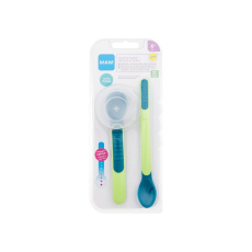 MAM Heat Sensitive Spoons & Cover 6m+ Green