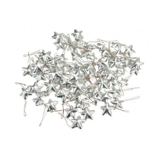 Dekorační hvězdičky (á3cm) - Stříbrné, 70ks