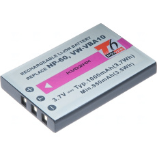 Baterie T6 Power NP-60, KLIC-5000, NP-30, LI-20B, A1812A, L1812A, L1812B, 1000mAh, 3,7Wh Baterie T6 Power NP-60, KLIC-5000, NP-30, LI-20B, A1812A, L1812A, L1812B, 1000mAh, 3,7Wh