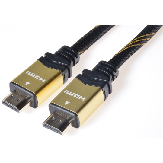 PremiumCord GOLD HDMI High Speed + Ethernet kabel, zlacené konektory, 10m