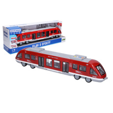 Vlak s efekty, městská doprava 44cm, červený