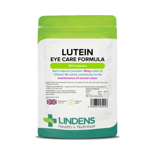 LINDENS Health + Nutrition Lutein 10 mg (extrakt z Měsíčku lékařského), 100 kapslí>