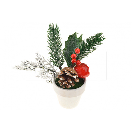 Vánoční dekorace v květináčku (15x7cm) - Mix větviček