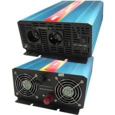 Měnič napětí Carspa P2000U-24 24V/230V+USB 2000W, čistá sinusovka Měnič napětí Carspa P2000U-24 24V/230V+USB 2000W, čistá sinusovka