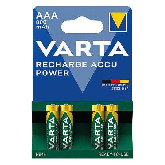 baterie mikrotužková AAA LR03 dobíjecí 800mAh/1000 cyklů (4ks) VARTA