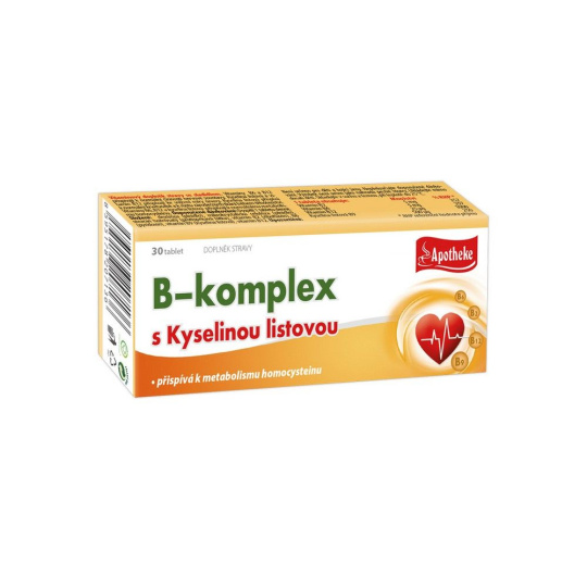 Apotheke Tablety B-komplex s kyselinou listovou 30tbl 20g