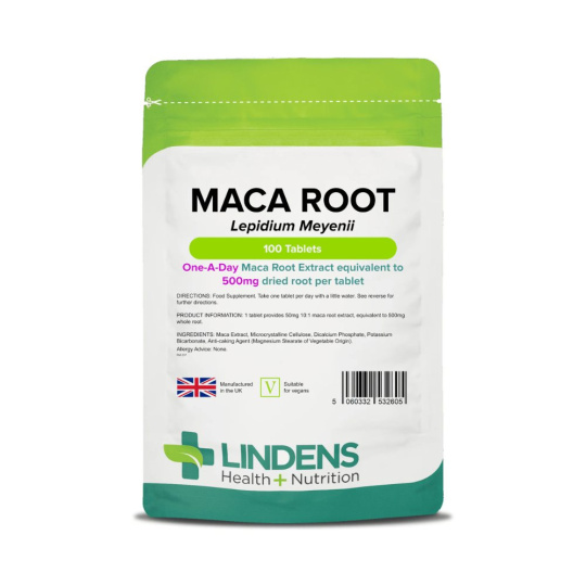 LINDENS Health + Nutrition Maca kořen 500 mg, 100 tablet>