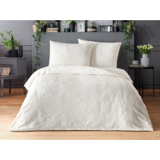 Luxusní žakárové povlečení 200x200, 70x90cm listy smetanové Luxusní žakárové povlečení 200x200, 70x90cm listy smetanové