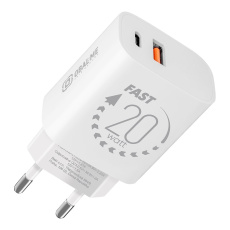 OBAL:ME Cestovní Nabíječka USB-A + USB-C 20W White OBAL:ME Cestovní Nabíječka USB-A + USB-C 20W White
