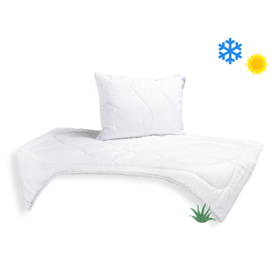 SET Přikrývka Aloe Vera 140x200cm celoroční 850g + Polštář UNICO AloeVera 70x90cm 900g