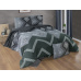 Flanelové francouzské povlečení 240x220, 70x90 Scandinavia green