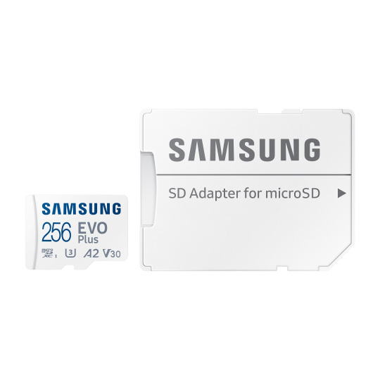 Samsung EVO Plus/micro SDXC/256GB/UHS-I U3 / Class 10/+ Adaptér/Bílá