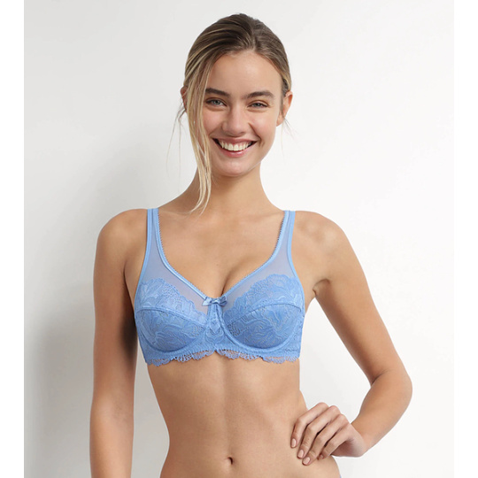 DIM GENEROUS ESSENTIEL UNDERWIRE BRA - Dámská krajková podprsenka - světle modrá