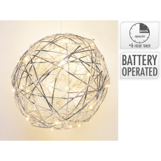dekorace KOULE 25cm LED STŘ s časovačem dekorace KOULE 25cm LED STŘ s časovačem