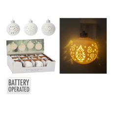 dekorace KOULE 10cm LED BÍ závěs mix dekorace KOULE 10cm LED BÍ závěs mix